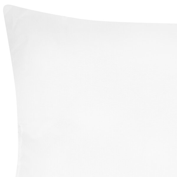 Vankúš biely poťah z mikrovlákna polyesterová výplň 40 x 80 cm nízky profil spálňa