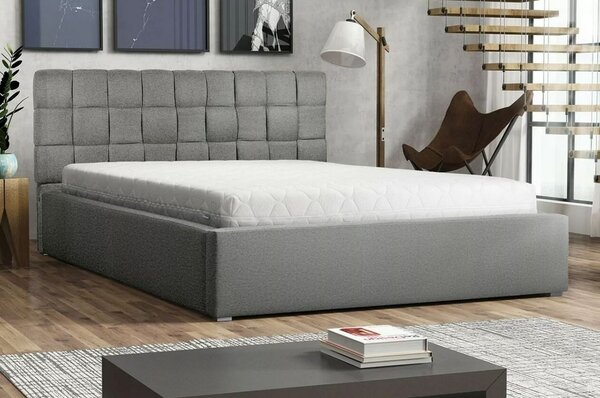 Čalúnená manželská posteľ s roštom 180x200 WARNOW 2 - svetlá šedá