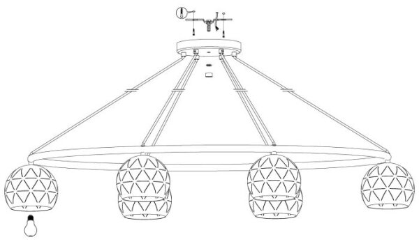 Eglo 98456 - Luster na lanku CANTALLOPS 6xE14/40W/230V