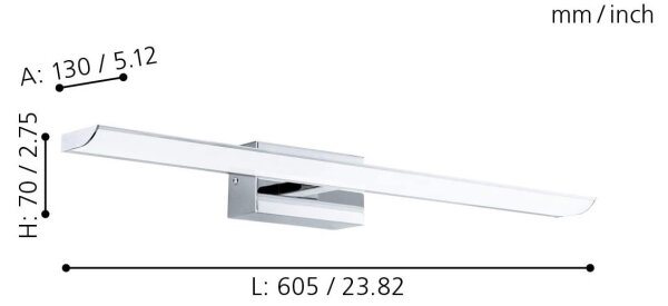 Eglo 98451 - LED RGB stmievateľné kúpeľňové svietidlo LED/15,6W/230V IP44 + diaľkové ovládanie