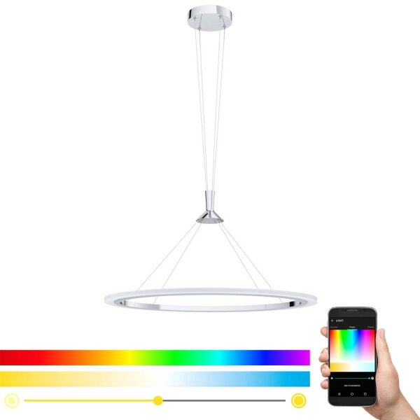Eglo 98427 - LED RGB stmievateľný luster na lankách HORNITOS-C LED/37W/230V + DO