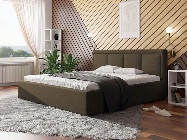 Manželská posteľ s roštom 200x200 GOSTORF 3 - hnedá