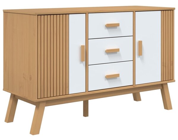 Komoda OLDEN, bielo hnedá 114x43x73,5 cm, borovicový masív