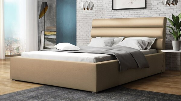 Jednolôžková posteľ s úložným priestorom a roštom 120x200 BORZOW - béžová