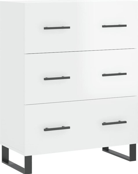 Komoda lesklá biela 69,5x34x90 cm spracované drevo