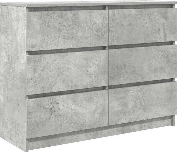 Komoda betónovo sivá 100x35x76 cm kompozitné drevo