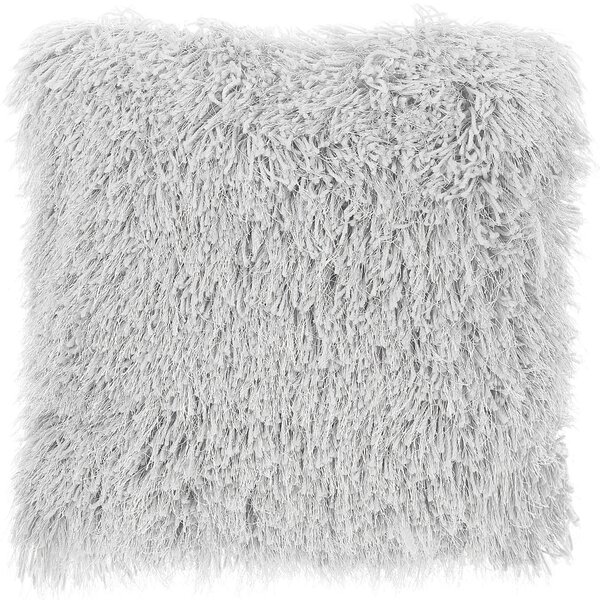 Sada 2 dekoratívnych vankúšov sivý polyester 45 x 45 cm umelá kožušina mäkká výplň moderný štýl