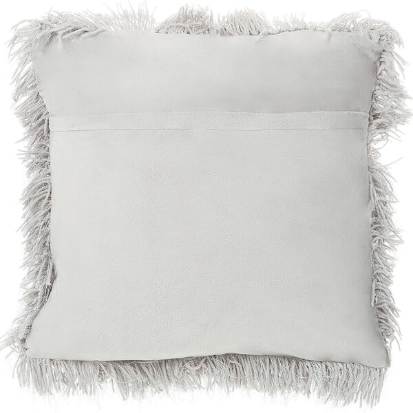 Sada 2 dekoratívnych vankúšov sivý polyester 45 x 45 cm umelá kožušina mäkká výplň moderný štýl