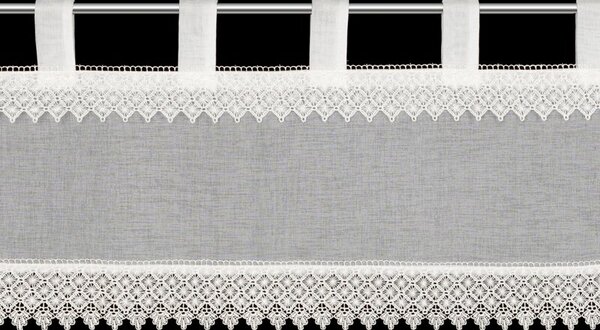 Dekorstudio Hotová záclona ERNA na dekoračných krúžkoch 150x40cm - biela