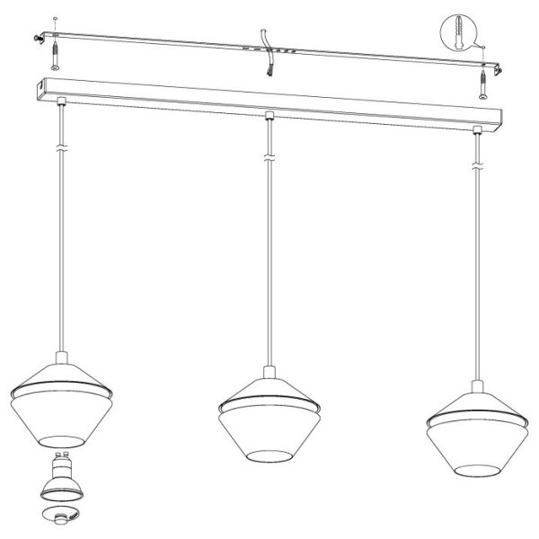 Eglo 98682 - LED luster na lane PERPIGO 3xGU10/5W/230V
