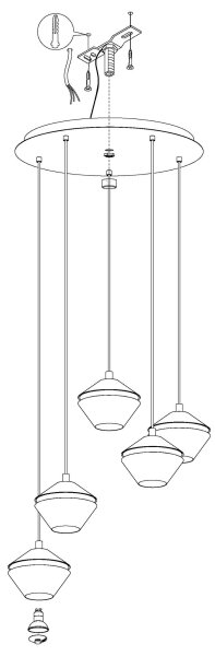 Eglo 98683 - LED závesný luster na lanku PERPIGO 5xGU10/5W/230V
