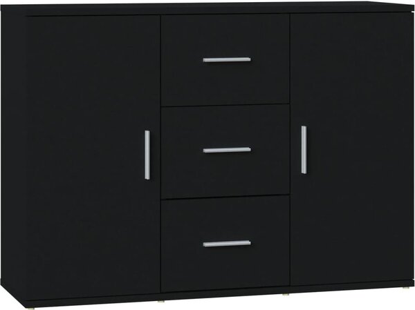 Komoda čierna 91x29,5x65 cm spracované drevo