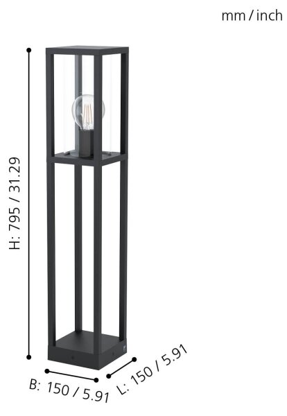 Eglo 98715 - Vonkajšia lampa CASCINETTA 1xE27/40W/230V IP54