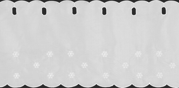 Dekorstudio Vianočná záclona s motívom snehových vločiek 40x150cm - biela so striebornými
