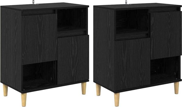 Komody 2 pcs Čierny dub 60 x 35 x 70 cm Kompozitné drevo