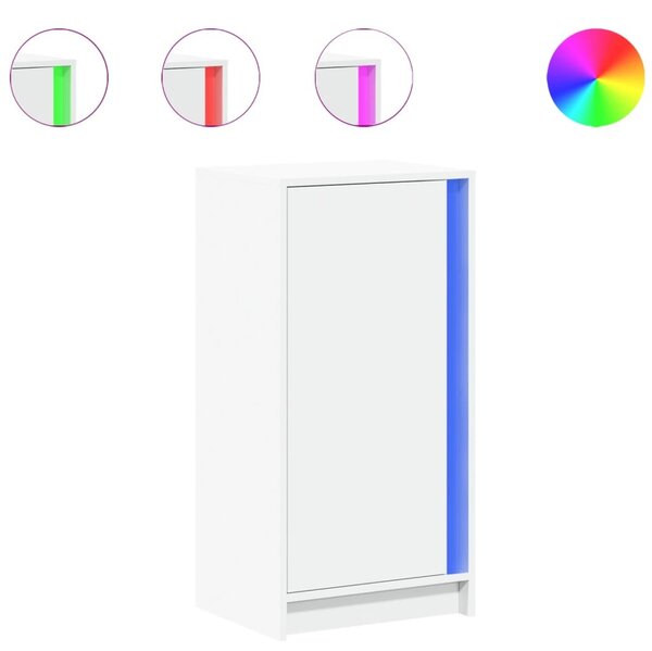 Komoda s LED biela 77x34x85 cm kompozitné drevo