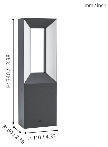 Eglo 98727 - LED Vonkajšia lampa RIFORANO 2xLED/5W/230V IP44 34 cm