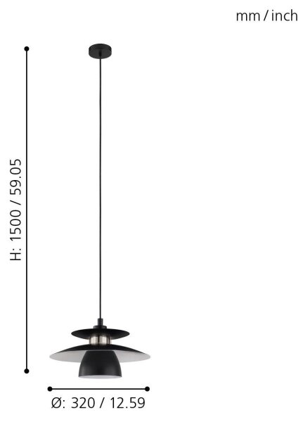 Eglo 98735 - Luster na lanku BRENDA 1xE27/40W/230V
