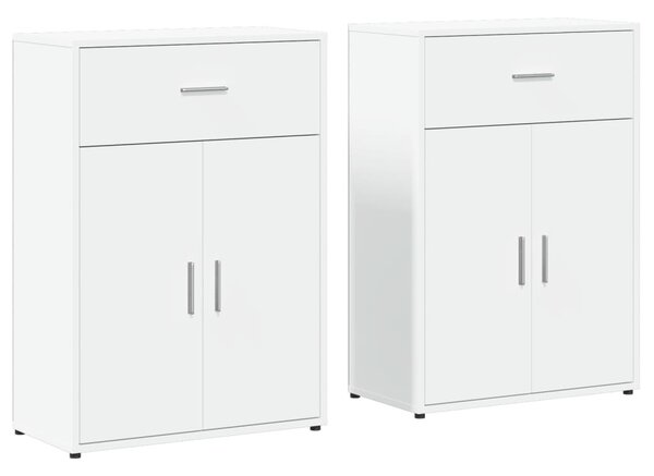 Komody 2 ks biele 60x30x84 cm kompozitné drevo