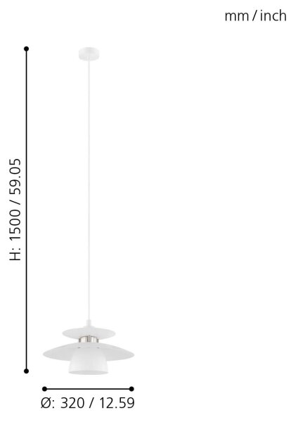 Eglo 98734 - Luster na lanku BRENDA 1xE27/40W/230V