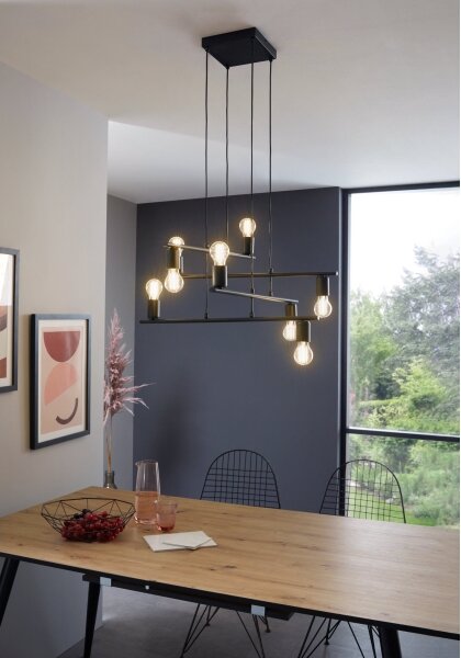 Eglo 98909 - Luster na lanku MEZZANA 8xE27/40W/230V