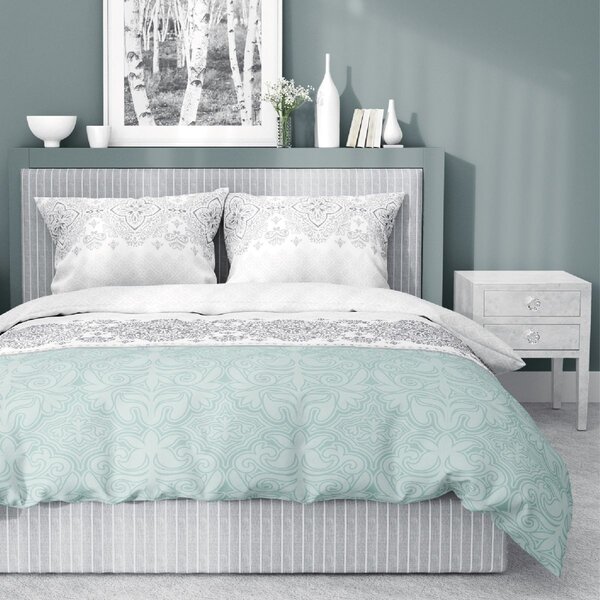 Bavlnená posteľná bielizeň s krásnym elegantným vzorom Zelená