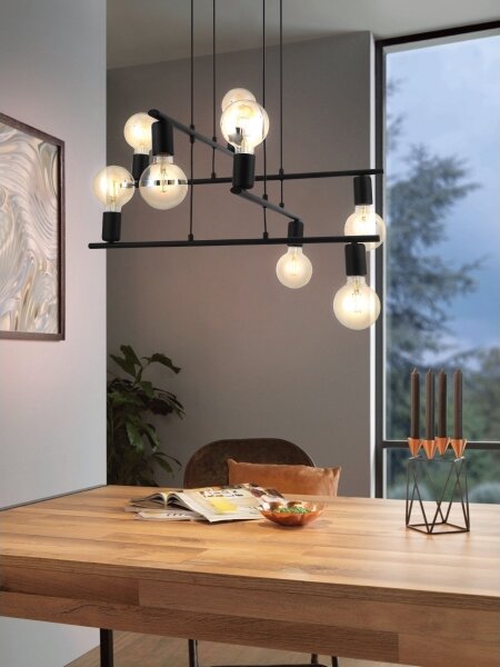 Eglo 98909 - Luster na lanku MEZZANA 8xE27/40W/230V