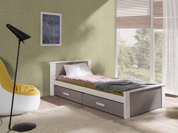 Detská posteľ s úložným priestorom 80x180 POLCH - biela / dub hľuzovka