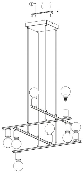 Eglo 98909 - Luster na lanku MEZZANA 8xE27/40W/230V