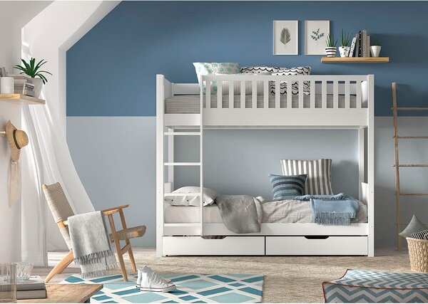 Biela poschodová detská posteľ 90x200 cm Scott - Vipack