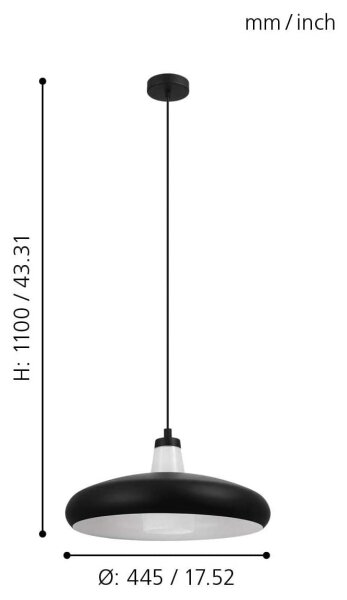 Eglo 99032 - LED RGB Stmievateľný luster na lanku TABANERA-C 1xE27/9W/230V