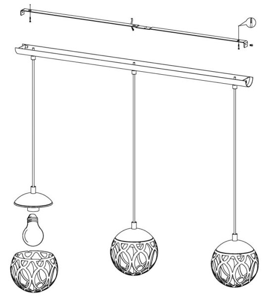Eglo 99072 - Luster na lanku MIRTAZZA 3xE27/60W/230V