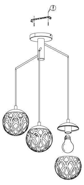 Eglo 99073 - Luster na lanku MIRTAZZA 3xE27/60W/230V