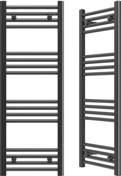 Granitan | Kúpeľňový radiátor Breno - 40x110 cm - čierny - moderný dizajn - priestorovo úsporný a funkčný