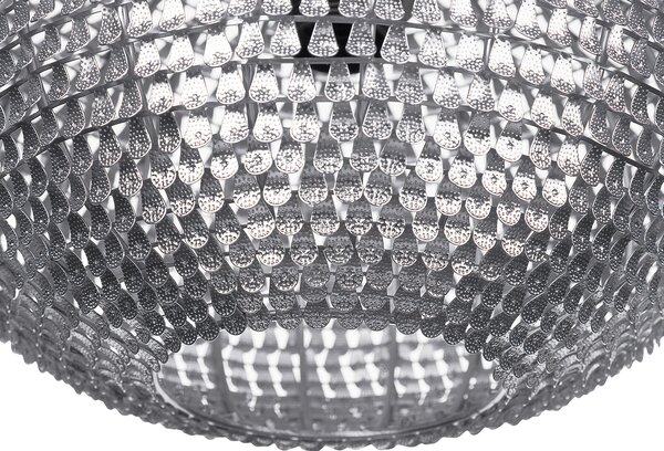 Závesná lampa strieborná kov okrúhle tienidlo s flitrami v tvare disco gule moderný glamour štýl obývačka jedáleň spálňa