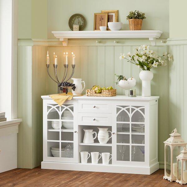 SoBuy FSB79-W Sideboard Kuchynská skrinka Komoda Bufet Úložná skriňa