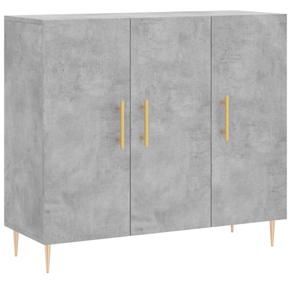 Komoda betónová sivá 90x34x80 cm kompozitné drevo