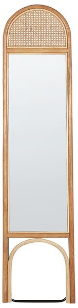 Stojace zrkadlo prírodné ratan sklo 168 x 41 cm oválny tvar moderný boho štýl obývačka spálňa