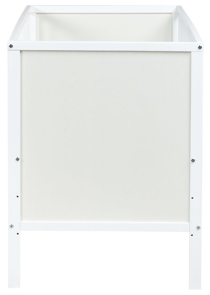 Detská postieľka biela MDF 60 x 120 cm nastaviteľná výška štandardná veľkosť minimalistický štýl detská izba