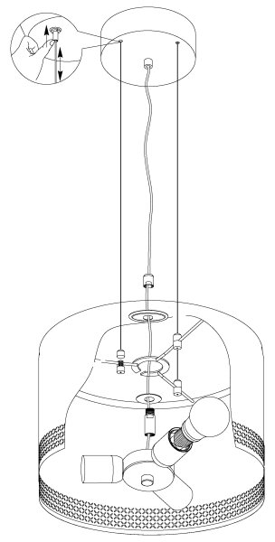 Eglo 99274 - Luster na lanku ESTEPERRA 3xE27/40W/230V
