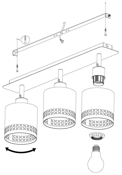 Eglo 99278 - Bodové svietidlo ESTEPERRA 3xE27/28W/230V