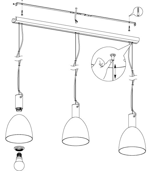 Eglo 99314 - Luster na lanku LEBALIO 3xE27/40W/230V