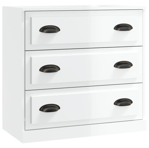 Komoda lesklá biela 70x35,5x67,5 cm spracované drevo