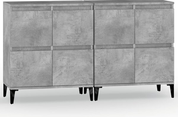 Komody 2 ks betónovo sivé 60x35x70 cm kompozitné drevo