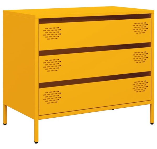 Komoda horčicovožltá 68x39x58,5 cm oceľ valcovaná za studena