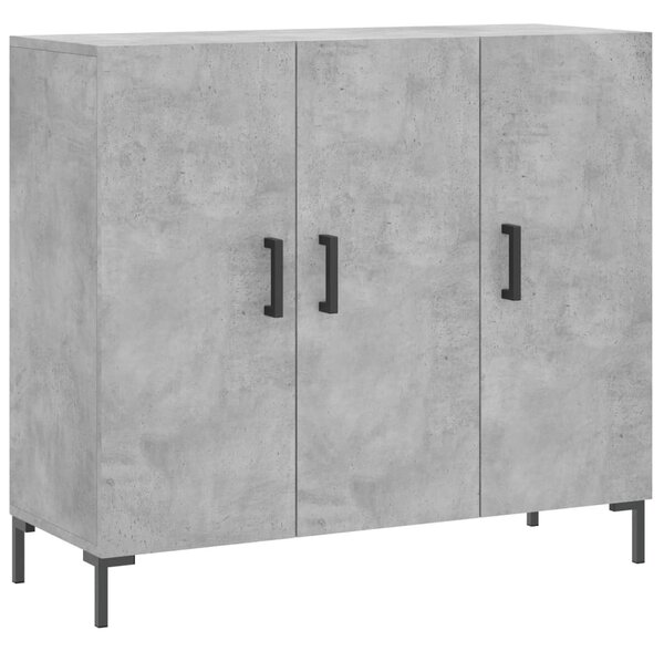 Komoda betónová sivá 90x34x80 cm kompozitné drevo