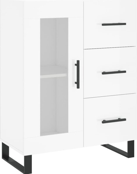 Komoda lesklá biela 69,5x34x90 cm spracované drevo