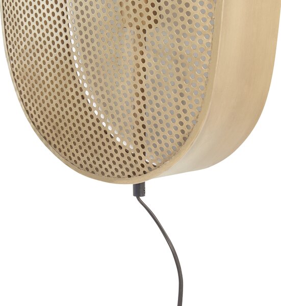 Nástenná lampa mosadzné železo kovové oválne tienidlo osvetlenie spálňa obývacia izba rustikálny dizajn