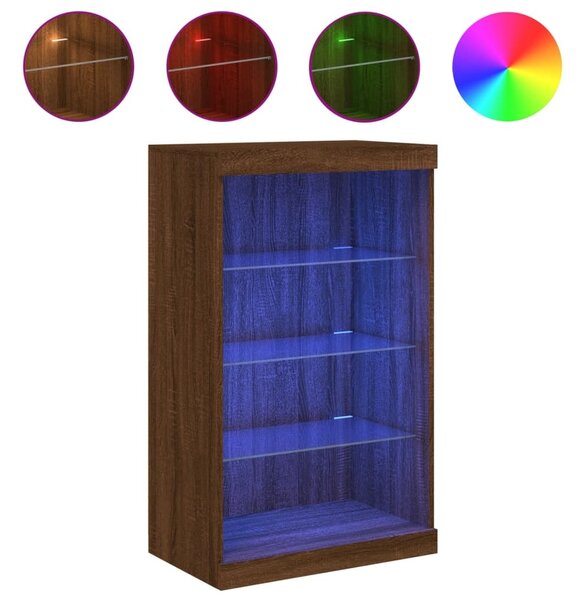 Komoda s LED svetlami hnedý dub 60,5x37x100 cm