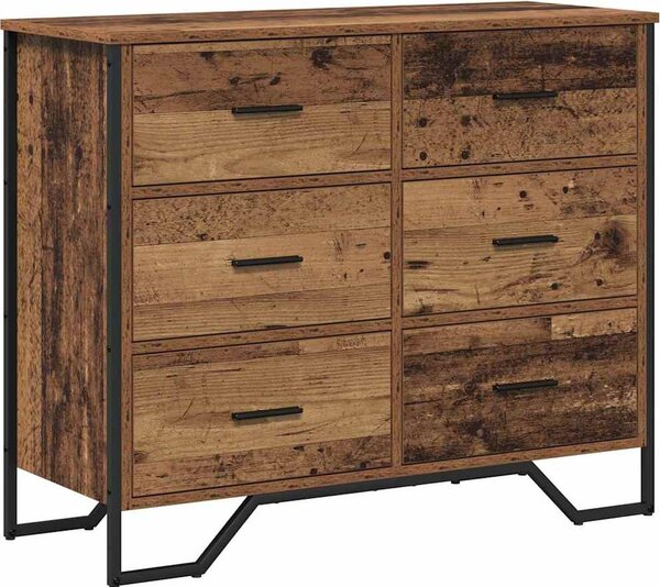 Příborník so zásuvkou 2 pcs Staré drevo 91 x 35,5 x 74,5 cm